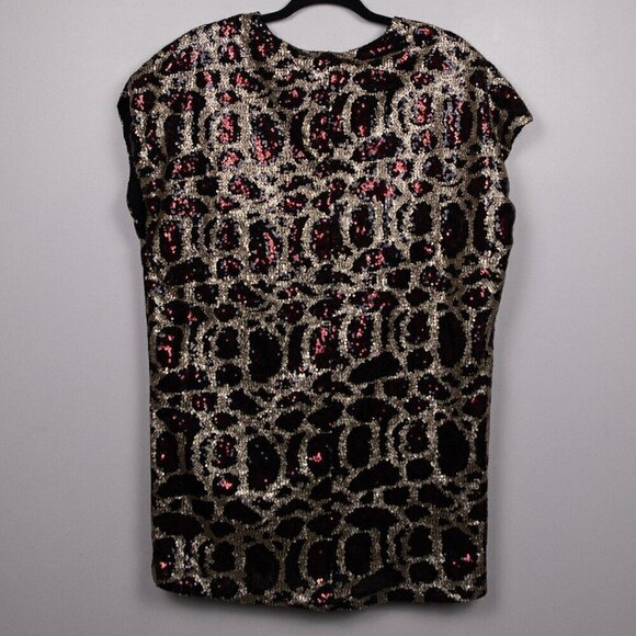 Buddy Love Aretha cheetah print sequin mini tunic dress-XS - Picture 4 of 4